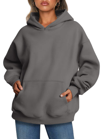 Shine Up Hoodies for Women Fleece Hooded Sweatshirts Oversized Pullover Long Sleeve Ladies Tops with Pocket