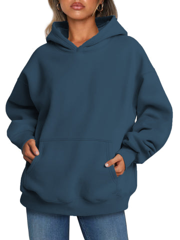 Shine Up Hoodies for Women Fleece Hooded Sweatshirts Oversized Pullover Long Sleeve Ladies Tops with Pocket