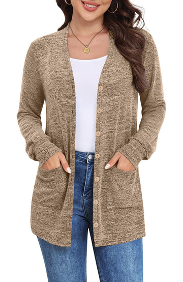 Shine Up Womens Lightweight Cardigan Button Down Long Sleeve Tops Casual Open Front Cardigans