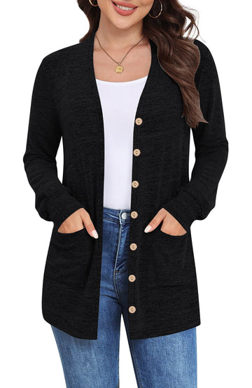 Shine Up Womens Lightweight Cardigan Button Down Long Sleeve Tops Casual Open Front Cardigans