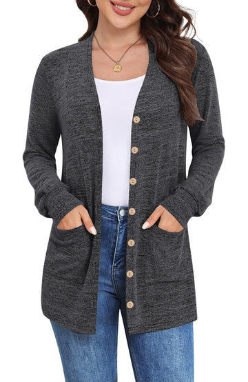 Shine Up Womens Lightweight Cardigan Button Down Long Sleeve Tops Casual Open Front Cardigans