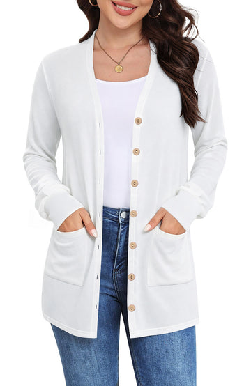 Shine Up Womens Lightweight Cardigan Button Down Long Sleeve Tops Casual Open Front Cardigans