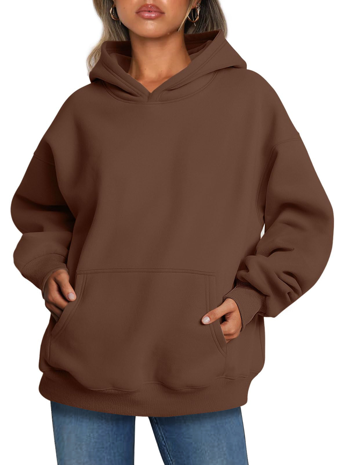 Shine Up Hoodies for Women Fleece Hooded Sweatshirts Oversized Pullover Long Sleeve Ladies Tops with Pocket