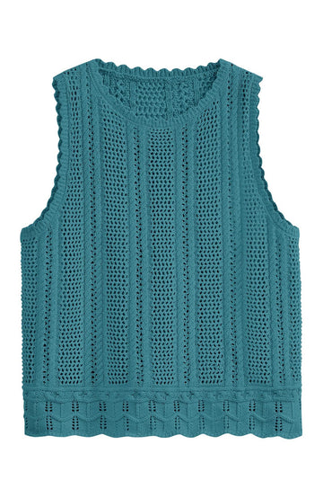 Shine Up Knit Tank Tops for Women Beach Vacation Clothes Summer Casual Crochet Tops Vest