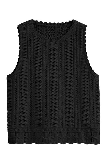 Shine Up Knit Tank Tops for Women Beach Vacation Clothes Summer Casual Crochet Tops Vest