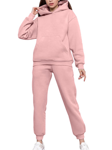 UVN Hoodie Tracksuit for Women Casual Sweatsuit 2Pcs Jogger Set Activewear Outfits with Pockets