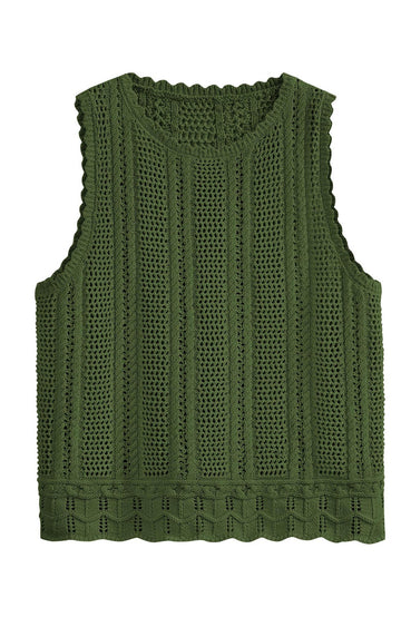 Shine Up Knit Tank Tops for Women Beach Vacation Clothes Summer Casual Crochet Tops Vest