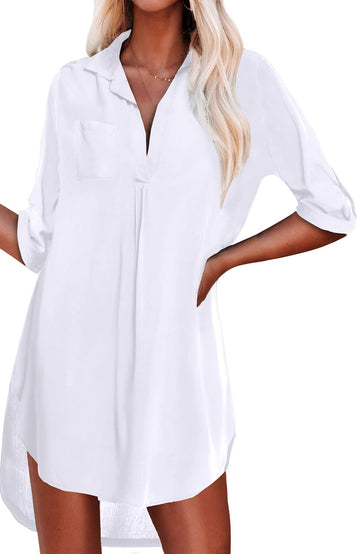 Shine Up Womens Swimsuit Cover Up Shirt for Summer Tops Bikini Beachwear Loose Beach Cover Ups Bathing Suit