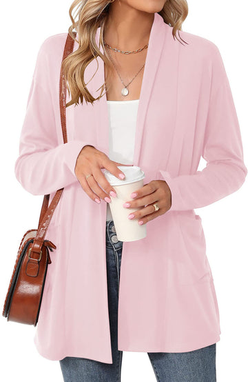 Shine Up Cardigan for Women Long Sleeve Lightweight Tops Casual Open Front Cardigans with Pockets