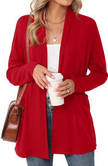 Shine Up Cardigan for Women Long Sleeve Lightweight Tops Casual Open Front Cardigans with Pockets