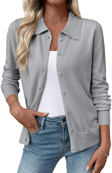Shine Up Womens Cardigan Sweaters Lightweight Long Sleeve Tops Button Down Knit Cardigan