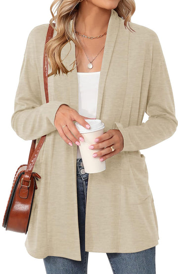 Shine Up Cardigan for Women Long Sleeve Lightweight Tops Casual Open Front Cardigans with Pockets