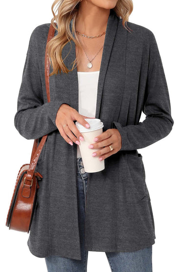 Shine Up Cardigan for Women Long Sleeve Lightweight Tops Casual Open Front Cardigans with Pockets